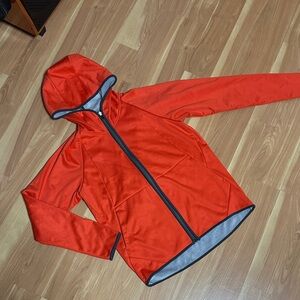 Uniqlo Orange Hooded Jacket with Gray Lining